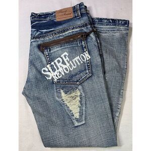 Beach Sound Surf Revolution Vintage 90s Distressed Mens 36X30 Jeans Japanese EUC